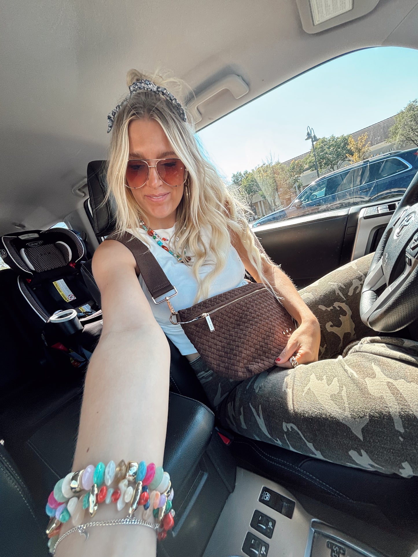 Suede Westlyn Woven Bum Bag (Chocolate)