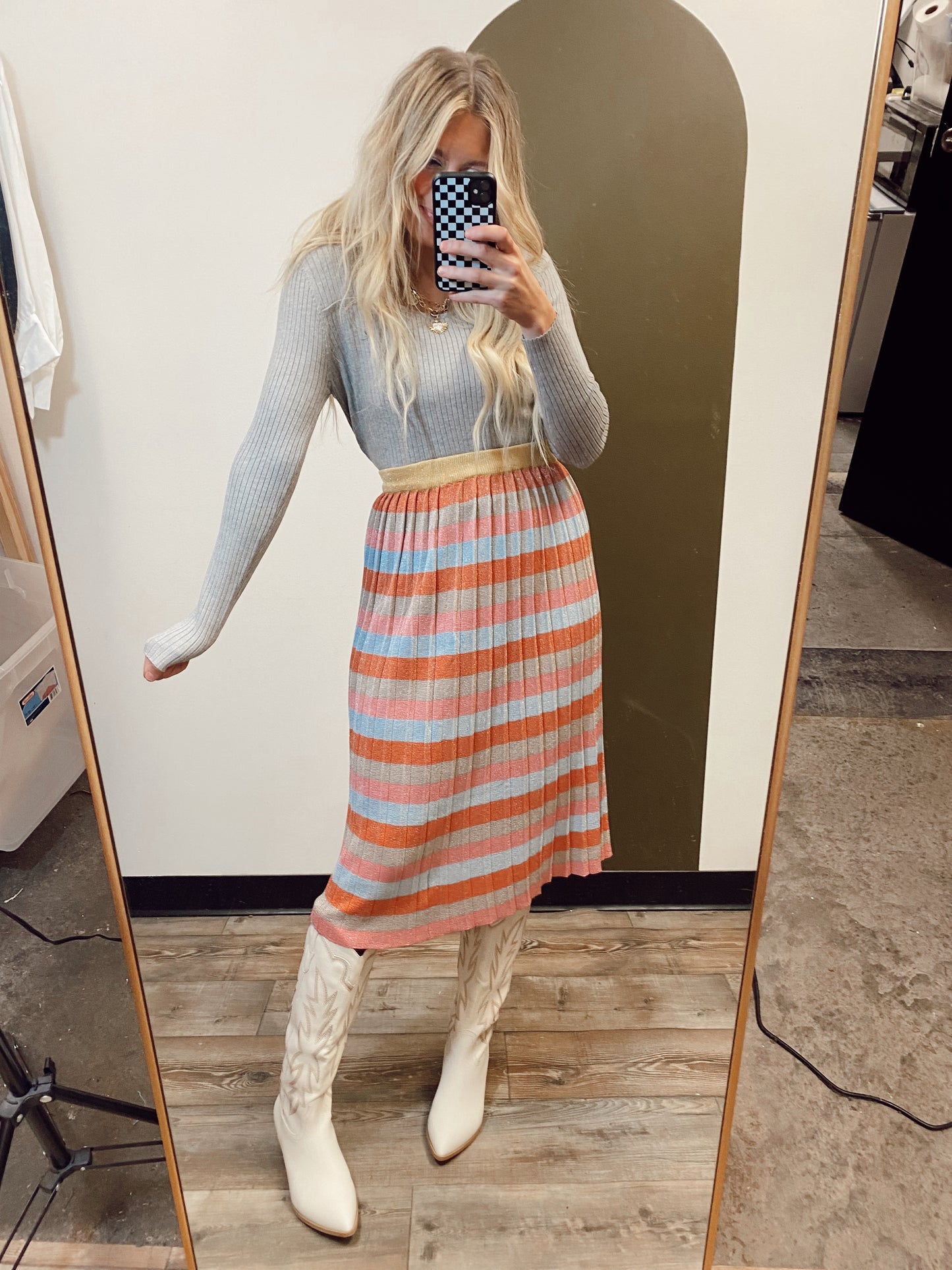 Taryn Stripe Skirt
