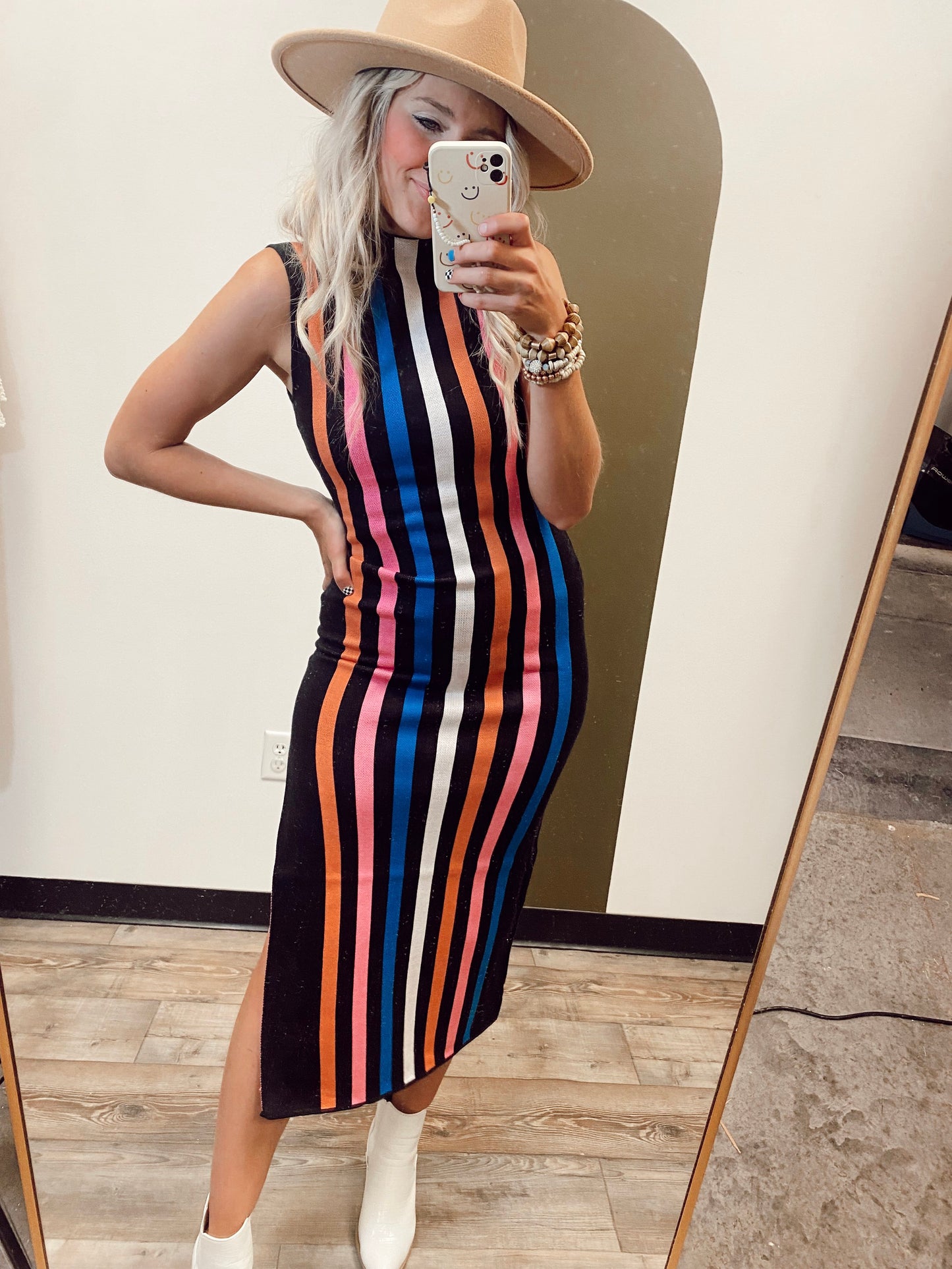 Going Vertical Stripe Dress-XS S M L