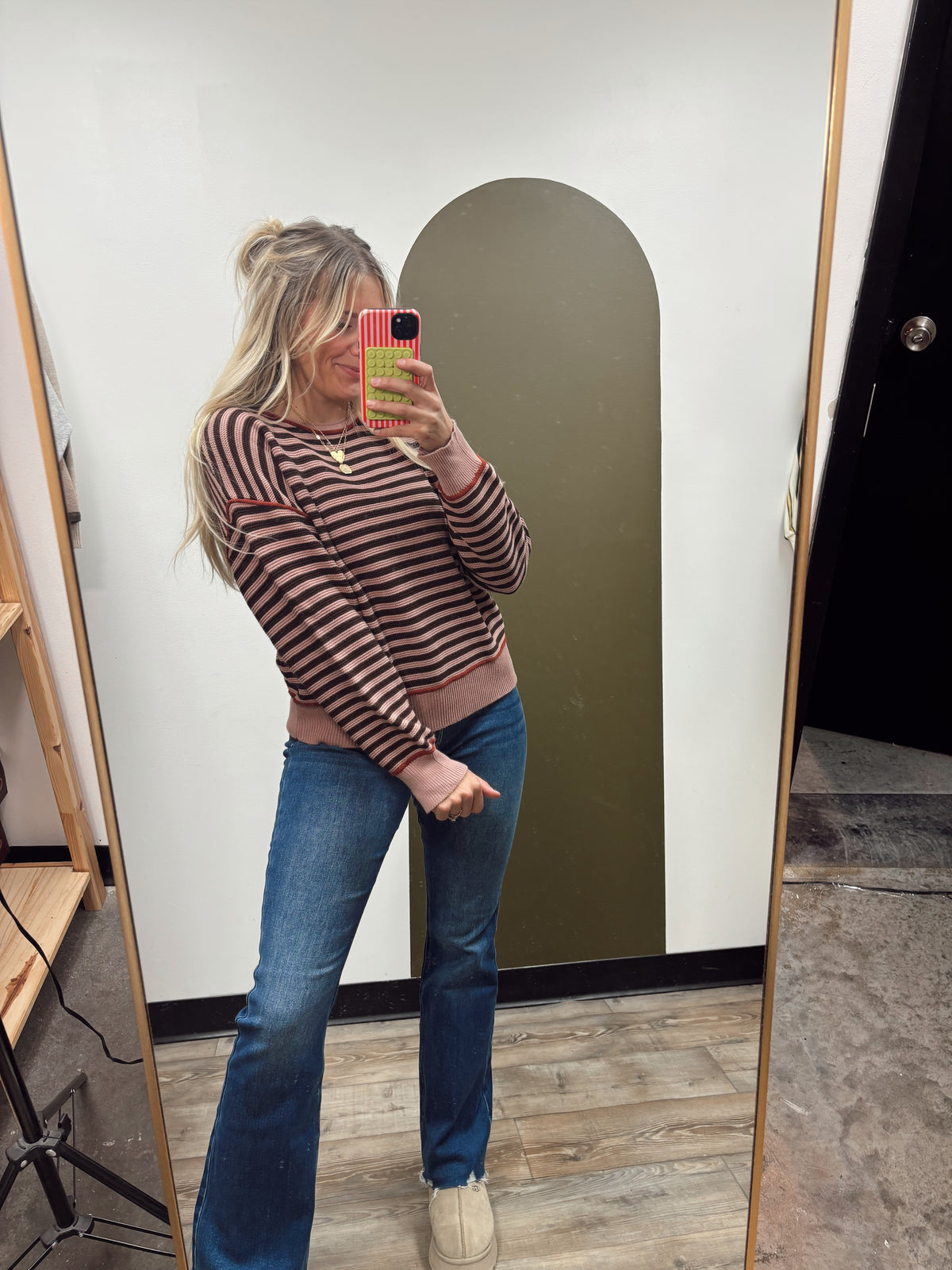 Mia Contrast Sweater (Mauve/Pink)