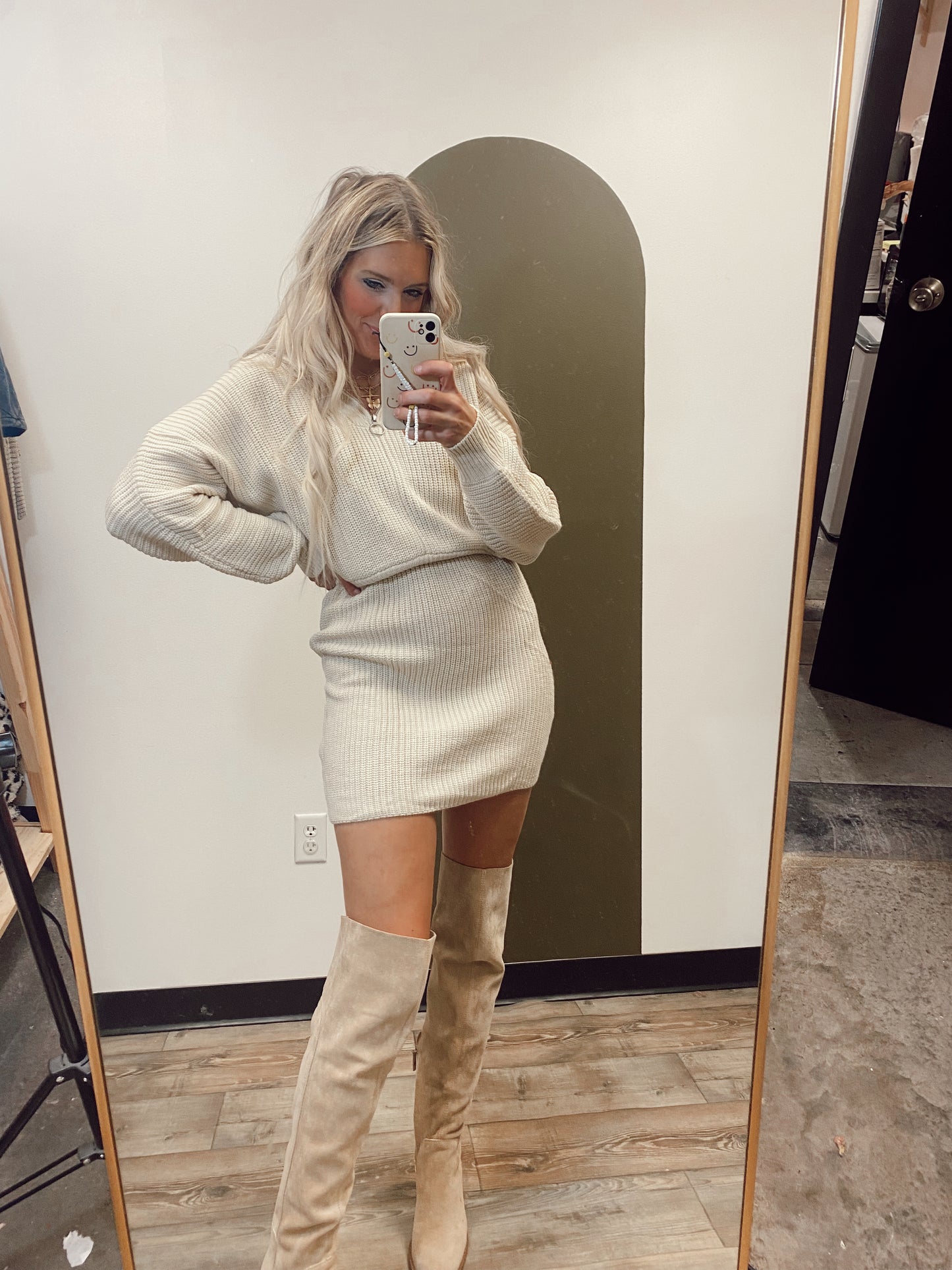 Coral Sweater Dress
