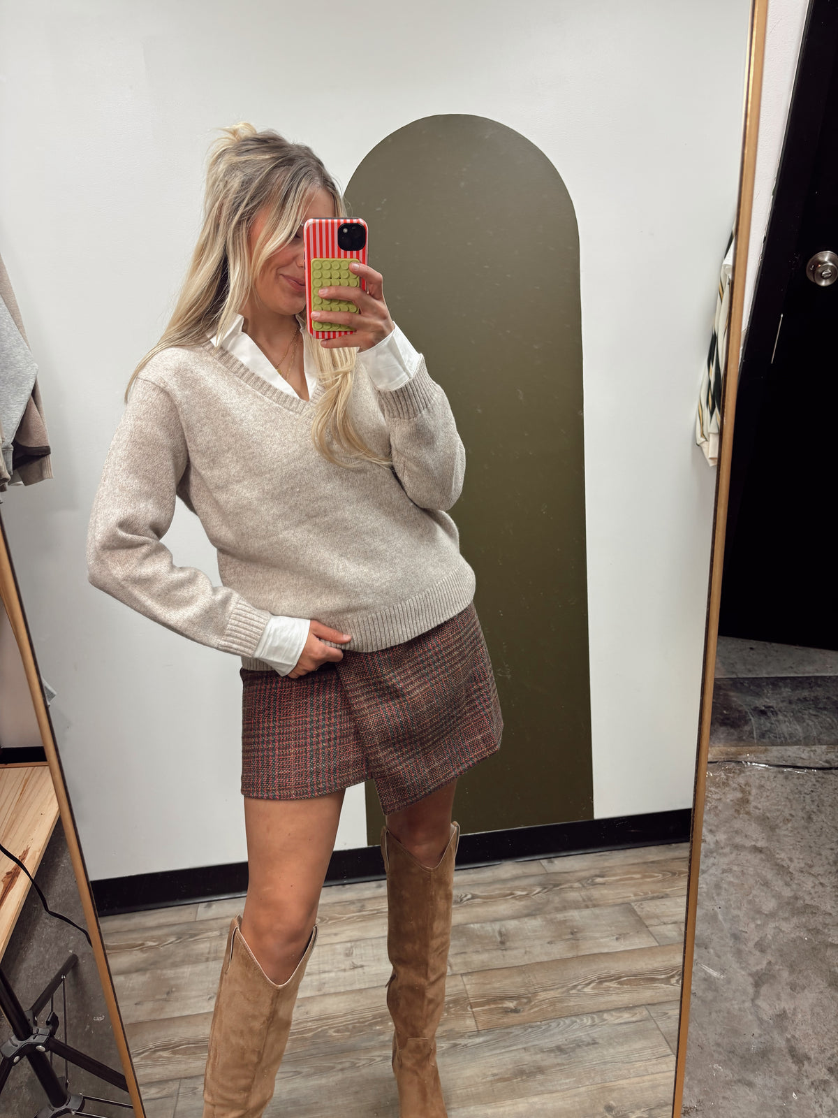 Collar Layered Sweater Top