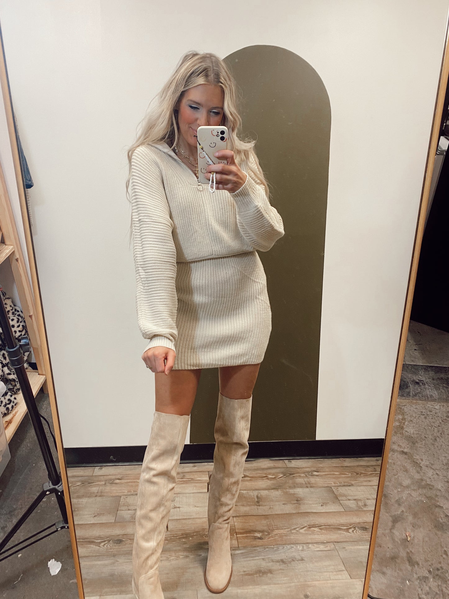 Coral Sweater Dress