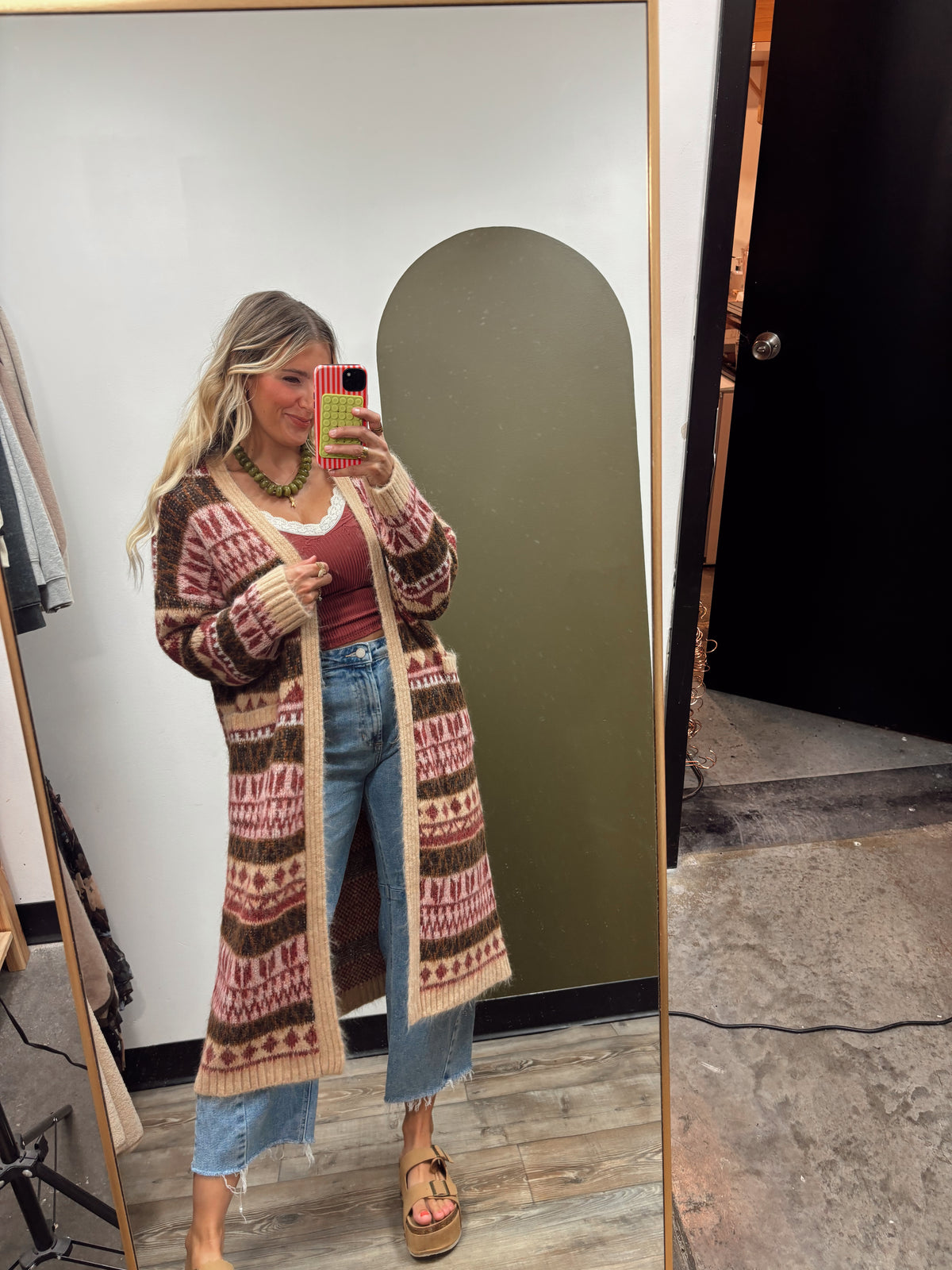 Marcella Long Print Cardigan