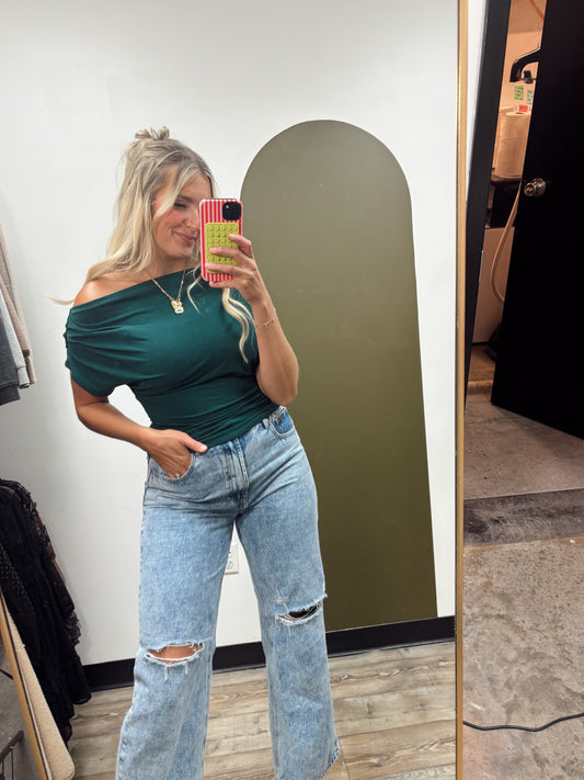 Carina Drape Top (Emerald)