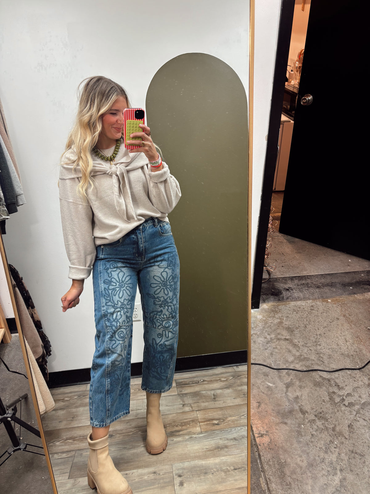 Demure Dame Sweater (Beige)