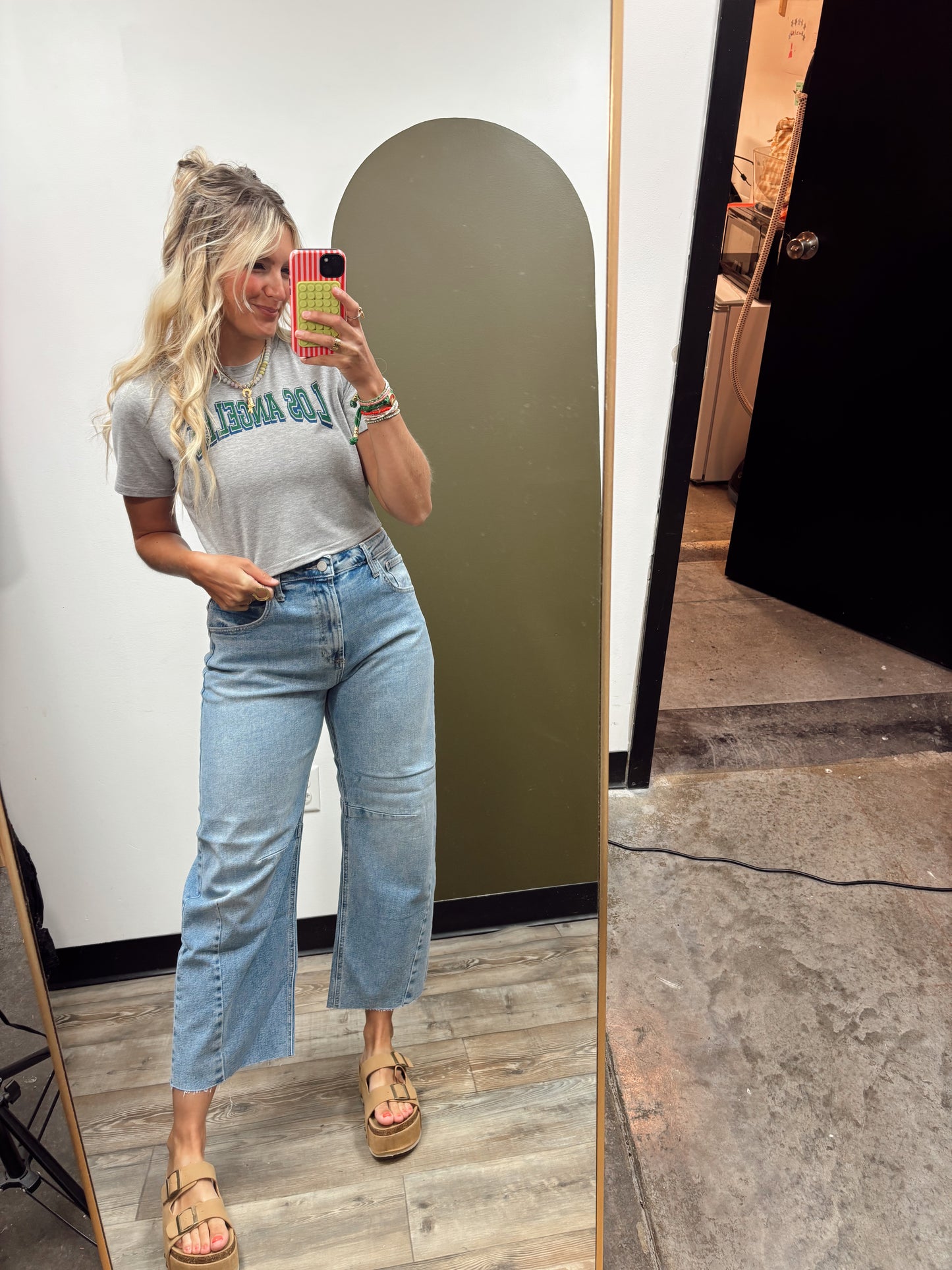 Los Angeles Crop Tee (Grey)
