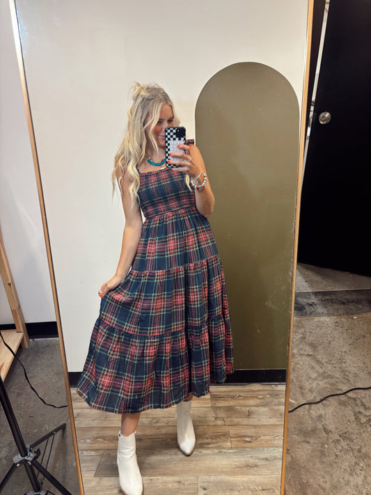 Sloane Plaid Midi Dress