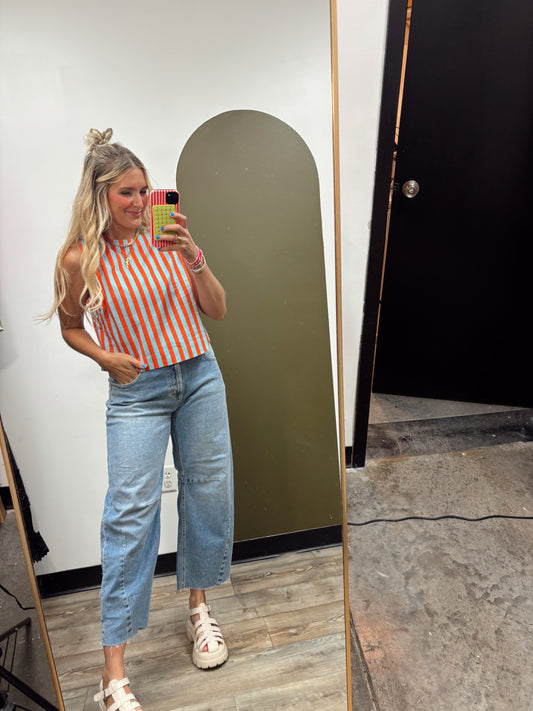 Sherbert Stripe Tank (Sky/Citrus)