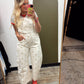 Polka Dot Overall (Cream/Gold)