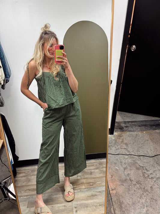 With Ease Stripe Tank Set (Green)