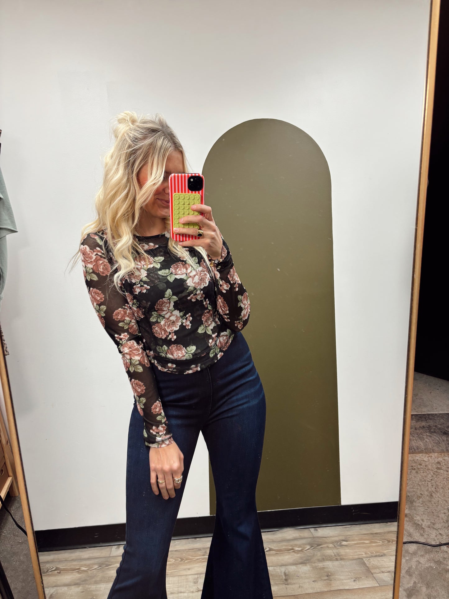 Aliya Mesh Floral Top