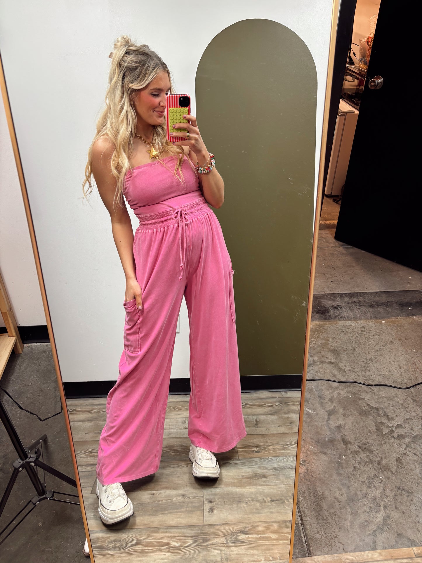 Free To Be Jumpsuit (Fuschia)