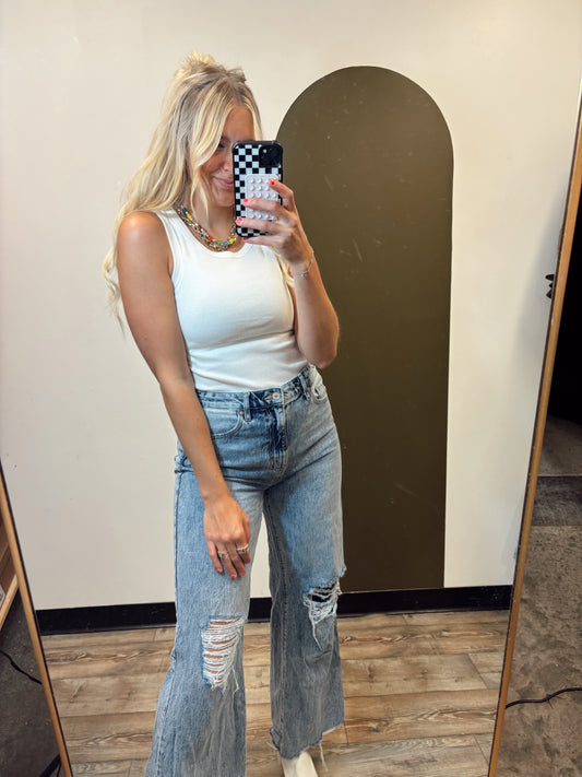 Elsie Knit Tank (White)