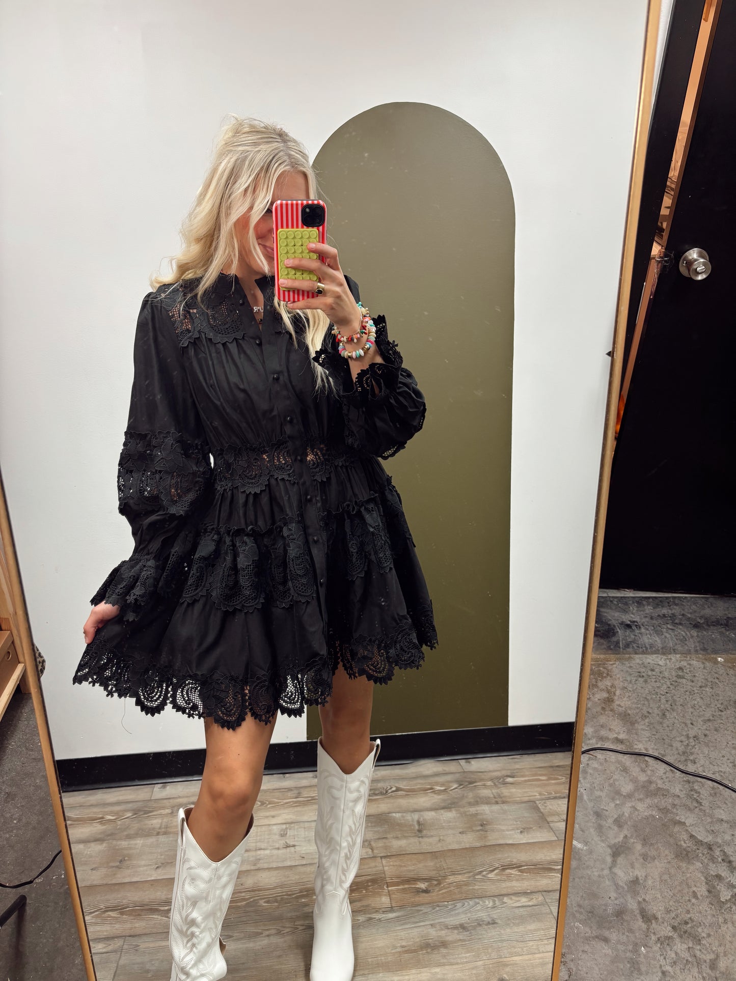 Flora Lace Dress (Black)