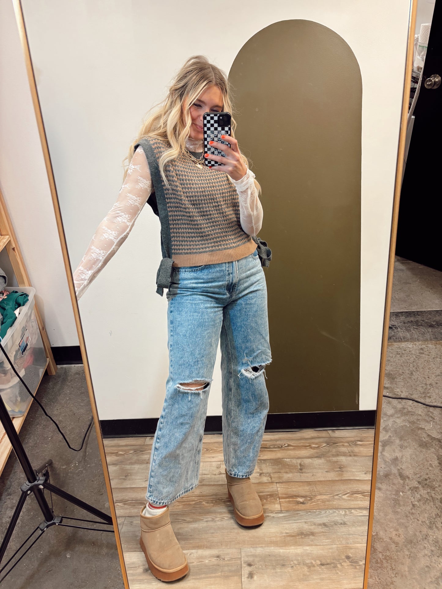Patsy Sweater Vest (Taupe)