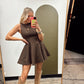 Eden Flare Dress (Brown)
