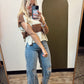 Diana S/S Stripe Sweater (Walnut)
