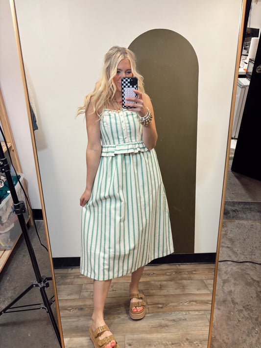 Lena Stripe Midi Dress