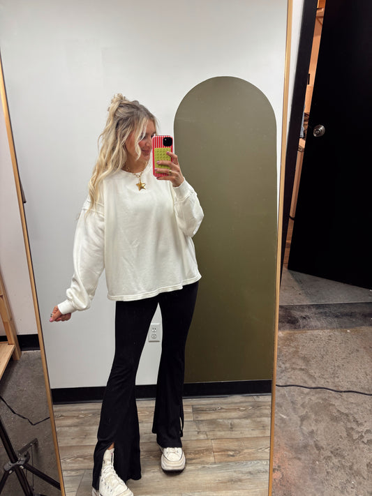 Cross Back Sweat Top (Cream)