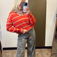 Skylar Stripe Sweater (Red)
