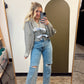 Angelina Bow Tie Cardigan (Grey)