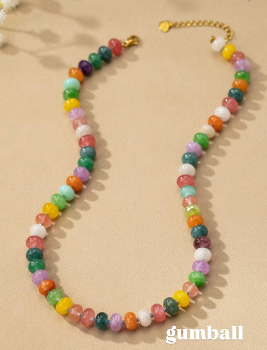 Rainbow Gem Necklace (Gumball)