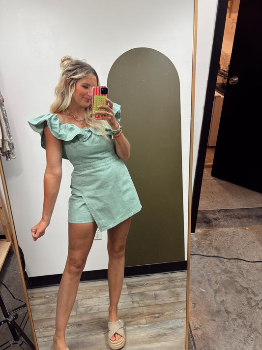 Spearmint Stripe Romper