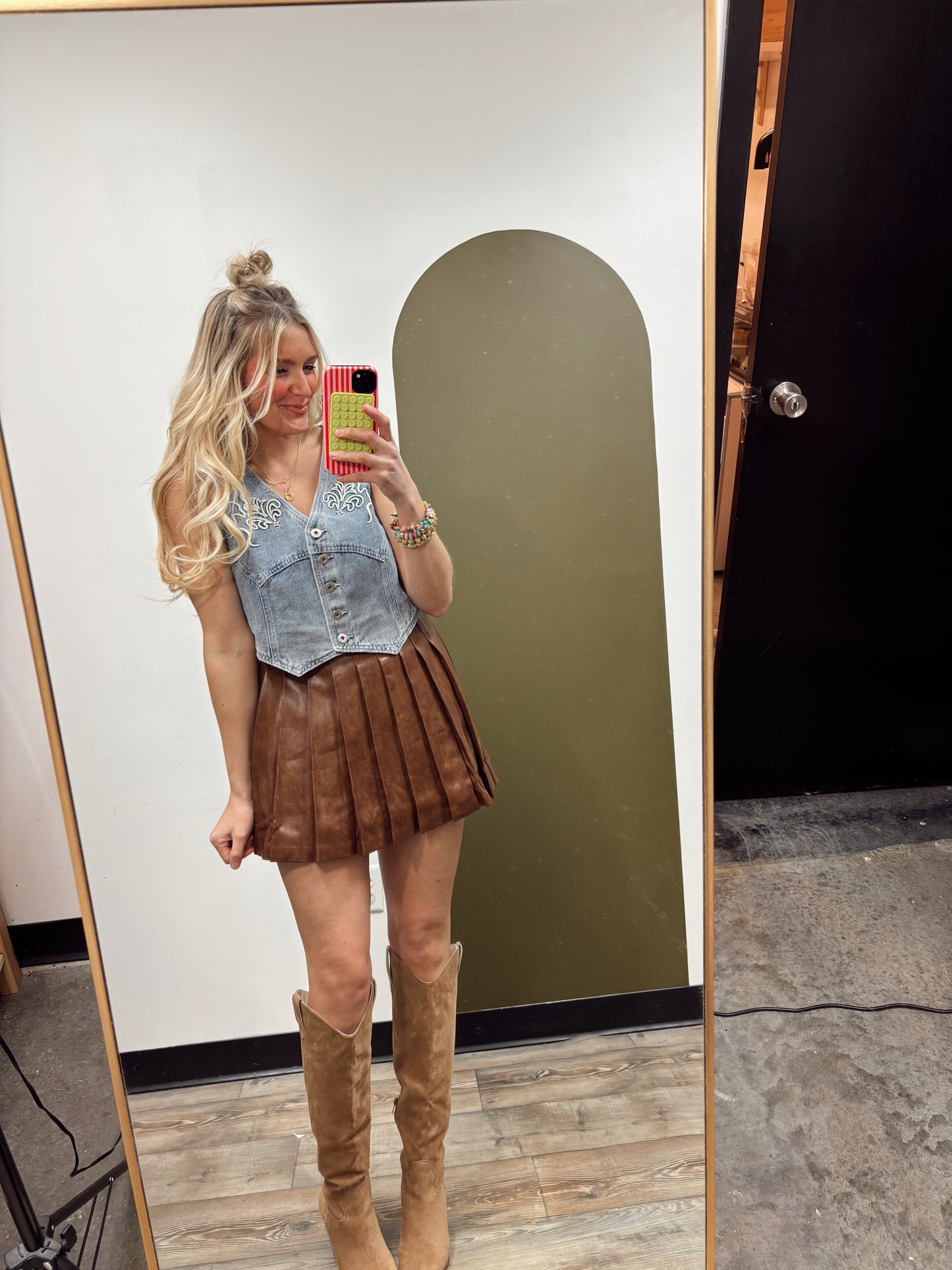 Zoey Emb Denim Vest