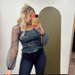 Zoey Smocked Top (Navy)