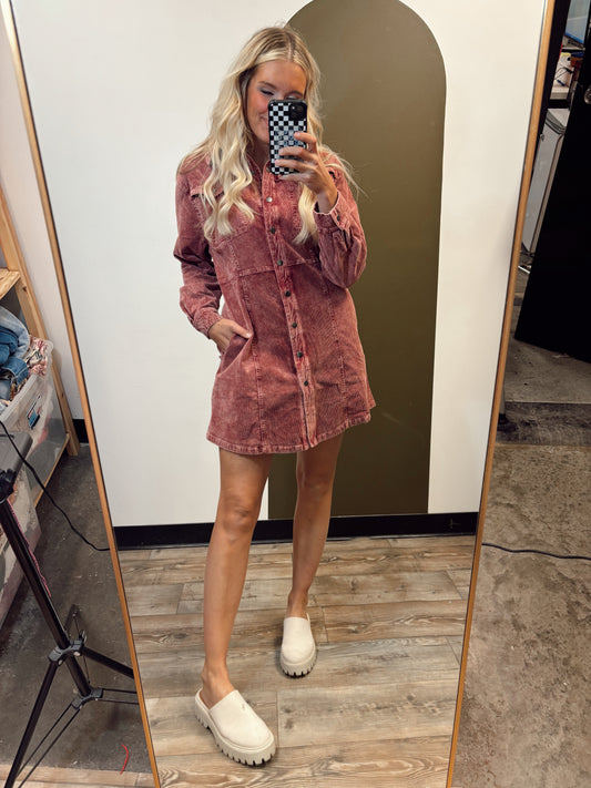 November Rain Corduroy Dress