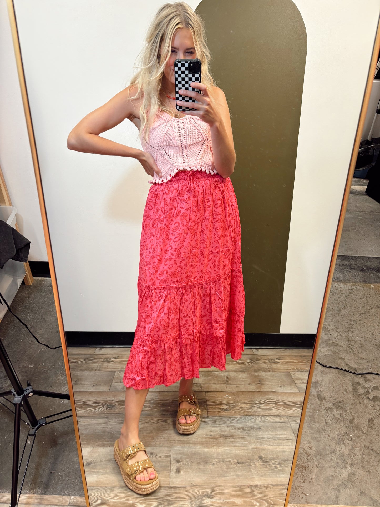 Paisley Showers Midi Skirt