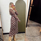 Sheer Plaid Maxi Dress (Rust)