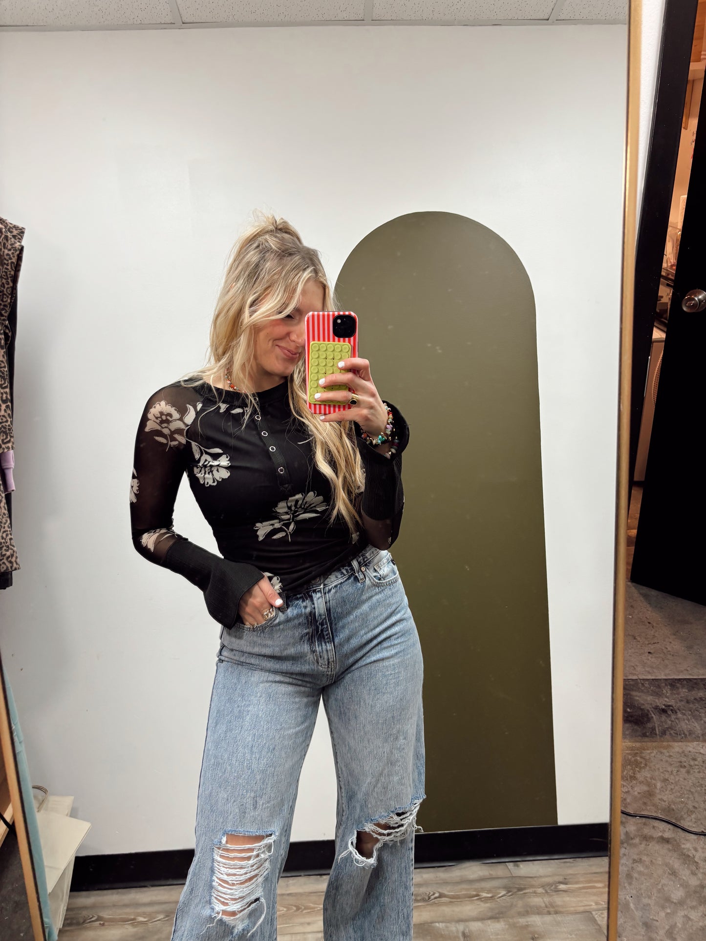 Annelle Henley Burnout Top