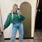 Allison Cropped Hoody (Green)