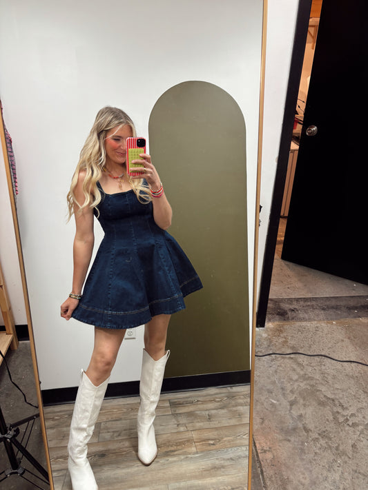 Palm Springs Mini Dress (Indigo)