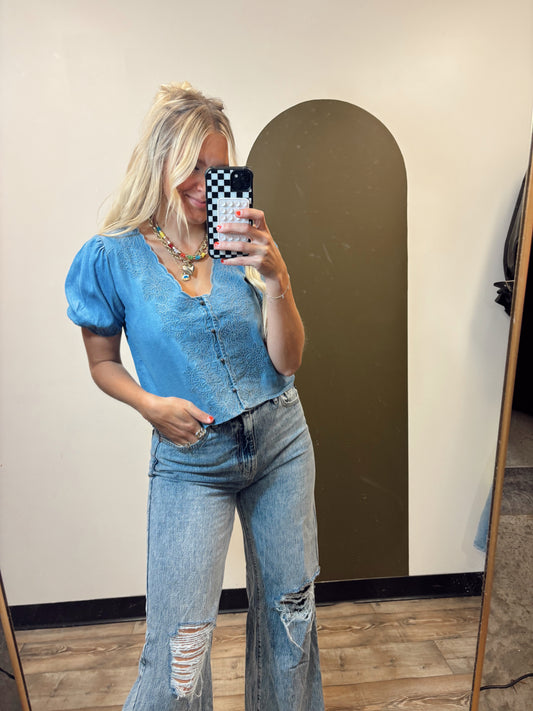 Cindy Chambray Top
