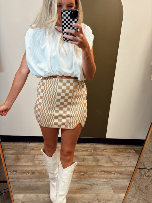 Chess Mate Knit Skirt
