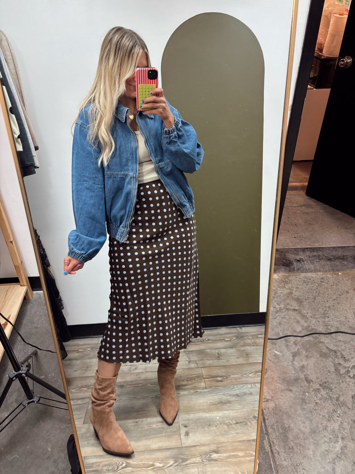 Skyfall Polka Dot Midi Skirt