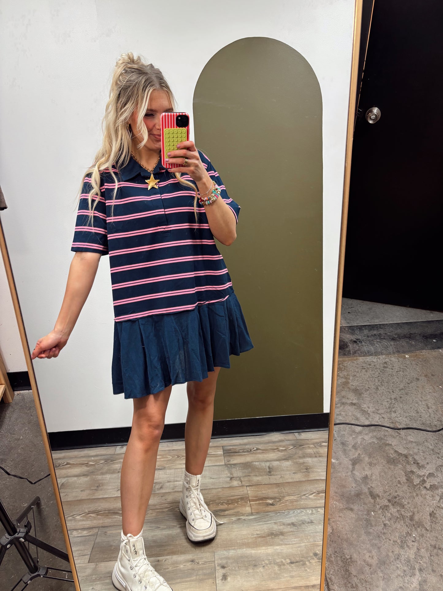 Play Ball Combo Dress (Navy)