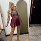 Fall Whimsy Satin Skort (Burgundy)
