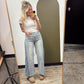 Two Tone Wide Leg Denim