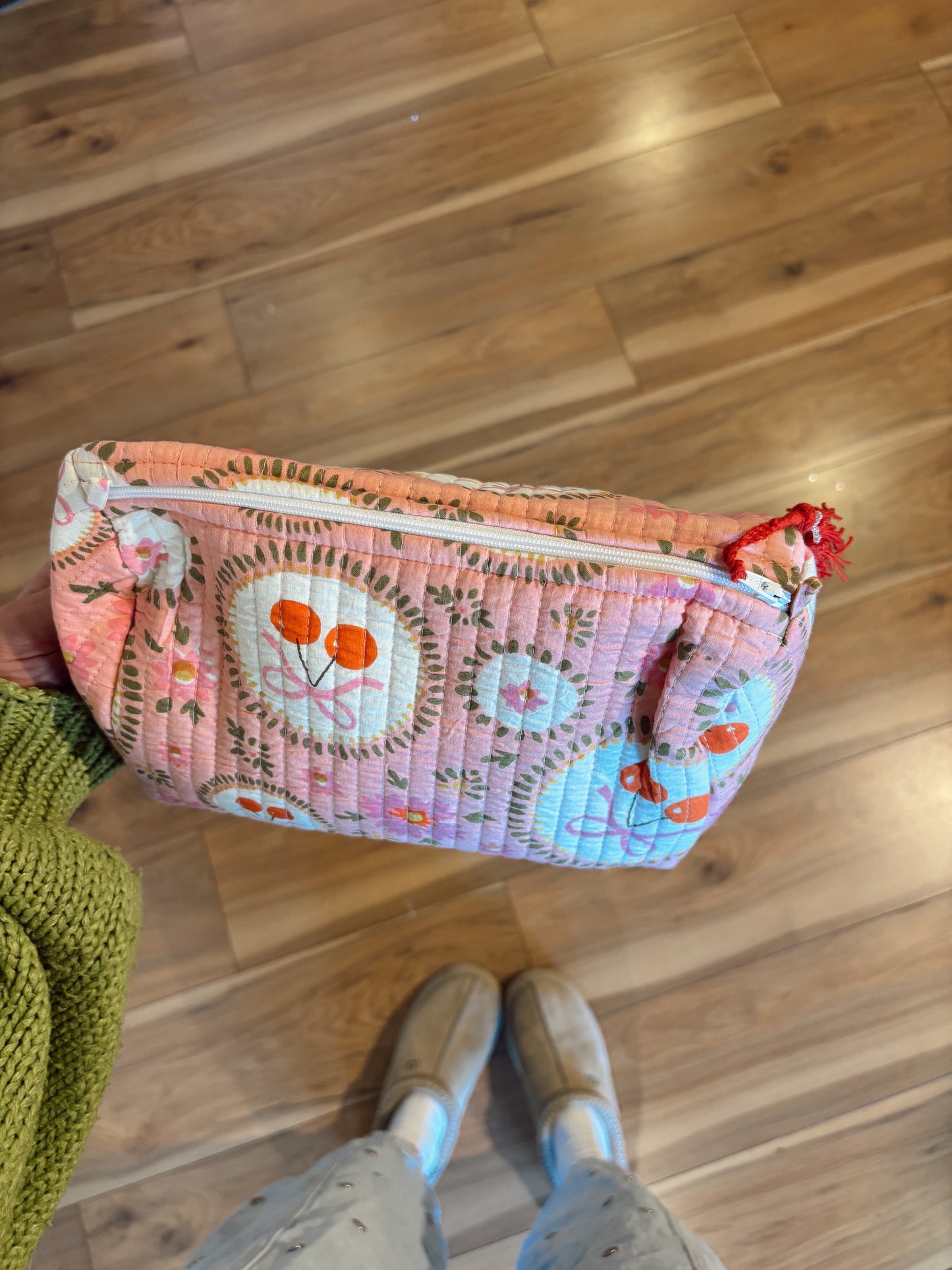 Cherries & Bows Quilt Toiletry Bag