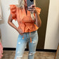Penny Peplum Top (Coral)