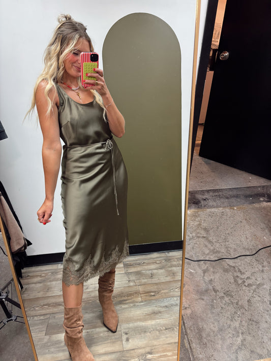 Lottie Slip Dress (Olive)