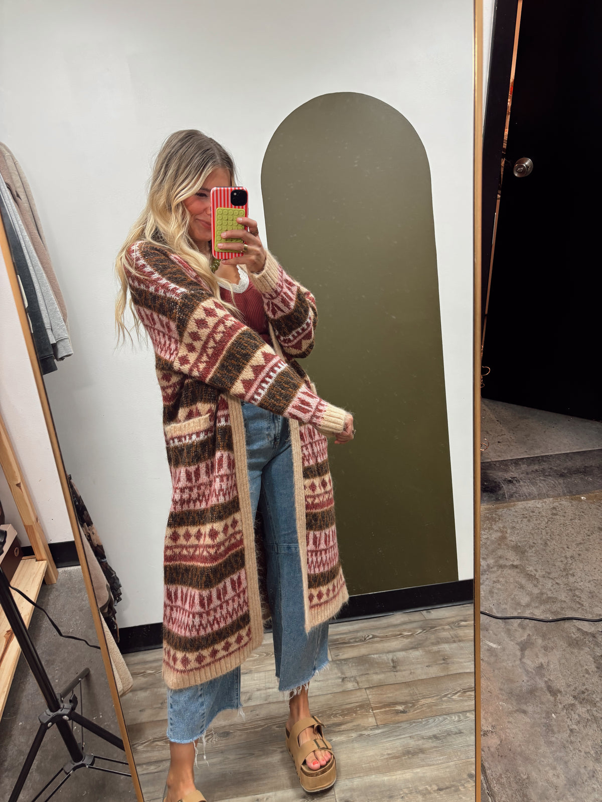 Marcella Long Print Cardigan