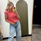 US Of A Stripe Muscle Tank (Red)