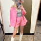 Coral Embellished Short Set