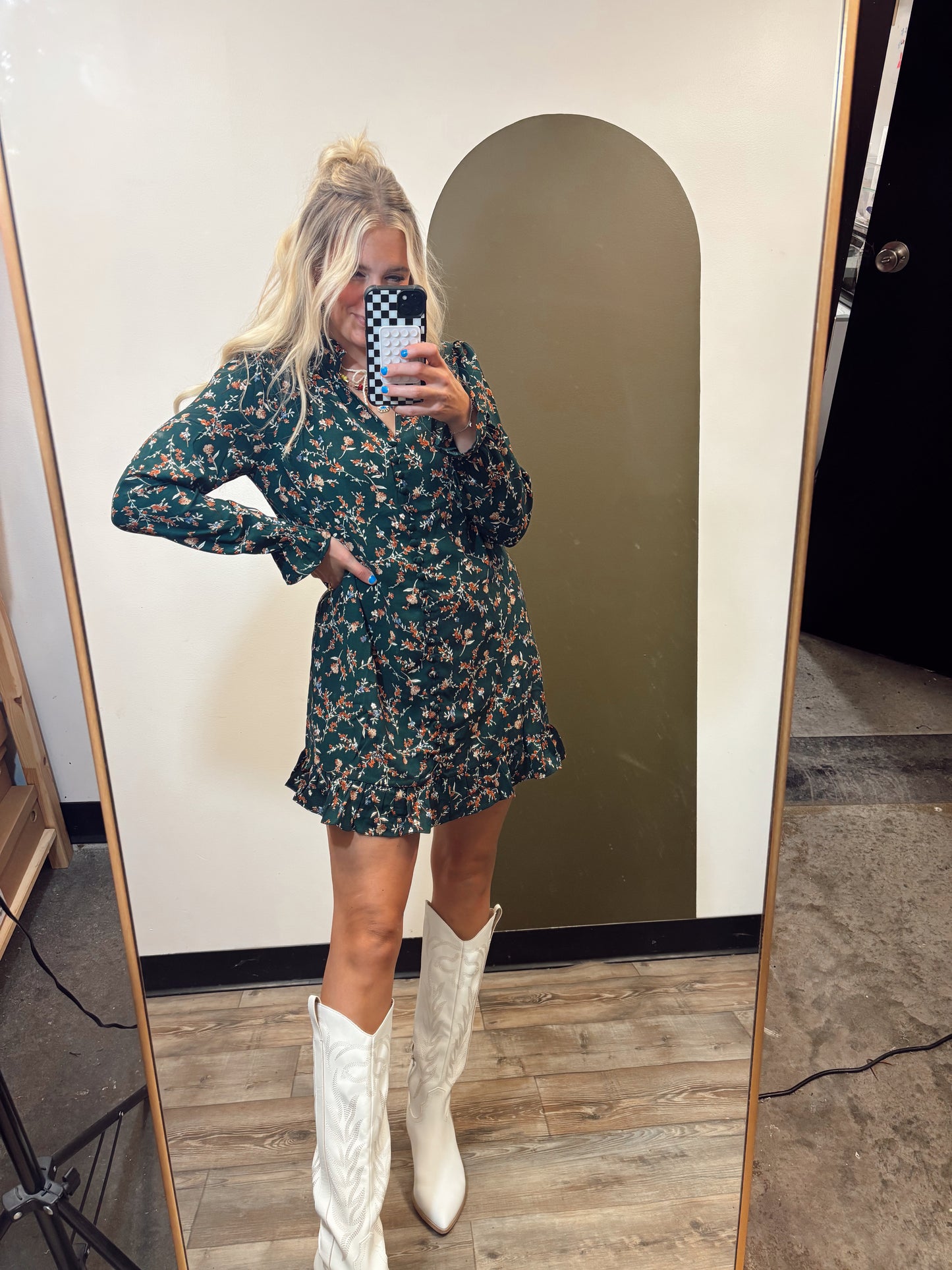 Kylie Floral Dress (Green)
