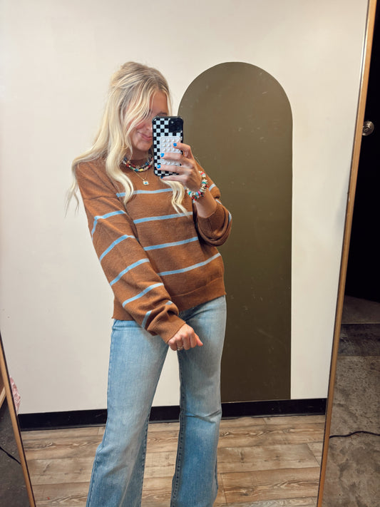 Scottie Stripe Sweater (Camel)
